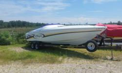 "BOYD'S RACING 509/868 HP* 12 HOURS ON REBUILD(at time of listing)* Aniodized Swim Platform* Trim Tabs* Bolster Seats* 4 Batteries* Halon* Carpeting* Thru Hull Exhaust* Compass* Depth Finder* Tilt Steering* GSP* Fm/Cd Stereo* 2 Amps* Subwoofer*Trailer