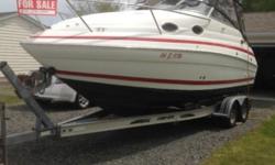 1998 Chris Craft 240 Express Cruiser 24 with 86 beam Volvo Penta EFI 5.7 L Engine V-berth sleeps 2 aft cabin sleeps 2 Shore Power Cord Fenders Docking Lines and Safety Gear Air Conditioner in aft cabin Head with Pump Out Dual voltage Fridge Microwave
