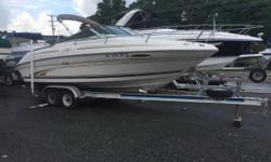 Sea Ray Cuddy with 5.0 Mercruiser V-8 and 4 Blade Prop. Comes with Aluminum Trailer. Great for Fishing, Lounging, or Overnighting.
Bimini Top
Pressure Water System
Porti Potti
CD Stereo
Dual Batteries With Switch
Nominal Length: 21'
Length Overall: 21.5'