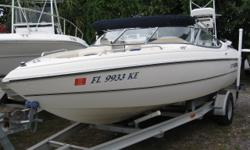 Boat runs great and is turn key ready. Very clean and very loud radio. Boat has full mooring cover, DepthFish Finder, and Bimini top. Hurry! The boat your thinking about looking at tomorrow, someone else thought the same thing yesterday! Call Today!
Beam: