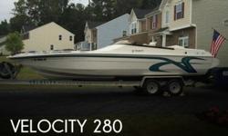 Actual Location: Chester, VA
- Stock #094372 - Boat in excellent condition with only 10 hours on a rebuilt engine.1999 Velocity 280 The Velocity 280 engine has a completely rebuilt HP500 blue top that has 10 hours on it since being rebuilt. Bravo 1 drive
