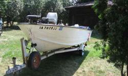 I HAVE A 1979 STAR CRAFT DEEP V FISHING BOAT WITH 40HP MERCURY MOTOR,WITH AUTOMATIC STARTER, TRAILER, BOW MOUNT TROLLING ENGINE, FISH FINDER. THIS IS AN OLDER BOAT THAT DOES NEED SOME TLC. THE MOTOR ITSELF RUNS WELL AND PUMPS WATER BUT YOU HAVE TO HAND