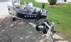14' Mirrocraft Aluminum Fishing Boat 7.5 Hp Mercury Outboard - Prof. Rebuilt in 2006 Minn Kota Endura 36Lbs Trolling Motor New Deep Cycle Battery Spartan Trailer, LED Lights, Bearing Buddies, Guides, New Winch. Swivel Seats, Casting Deck Anchor with Bow