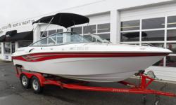 THIS BOAT IS A BANK REPO!
Volvo Penta 5.7L GSi, 280 hp engine, aprx 827 hours
Volvo Penta DuoProp sterndrive w/stainless props
Four Winns 2-axle trailer w/surge brakes, removable tongue, custom rims, & side guides
Electric engine hatch
Bow anchor locker