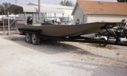 2000 24' Custom commercial flat bottom boat on tandem heavy duty trailer with a 2012 150hp Mercury four stroke. The motor has a SS prop, Mercury Big Tiller, 236 hours on engine and warranty thru 02/15/2018
Beam: 8 ft. 0 in.