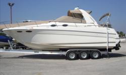 Exceptionally Clean Cruiser with FURUNO GPS and Radar, Raymarine VHF, KOHLER generator, flat screen TV, microwave, windlass, spotlight, cockpit cover and camper canvas. 2009 Tarpon Aluminum trailer included. Stock ID: 8756Specs
Length Overall (LOA): 31'