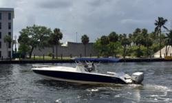 This is a big, open 35? Center Console with extended aft canvas and enclosed cuddy cabin. It also feature a stand up enclosed head under the console. It has been recently repowered with a pair of Honda 225 4S with low hours.
Great open cockpit with full