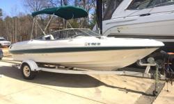 Freshwater Bayliner with 220 Horsepower V-8 Mercruiser Engine. &nbsp;Comes with Custom Trailer.
Bimini Top
Cover
CD Stereo
Fishfinder
Swim Step with Ladder
Nominal Length: 21'
Engine(s):
Fuel Type: Other
Engine Type: Stern Drive - I/O
Beam: 7 ft. 8 in.