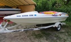 Just traded in! Fun little jet boat powered by an OMC 115hp engine. Boat is in great shape yet for the year and runs excellent. Seating for 4-5 people. Karavan Trailer.Stop in today or contact us for more information on this model or on any of our new or