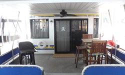 Houseboat in excellent condition. &nbsp;Queen Master, full cuddy, large living/dining/kitchen. Stack washer/dryer. Split Bathroom with head and shower. &nbsp;Upper and lower helm. &nbsp;Heat Pump. &nbsp;Spacious upper deck, new engine. &nbsp;
Nominal