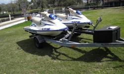 2001 Sea Doo's 718 CC (85hp). Both skis are matching and in excellent shape garage stored with recent full service.&nbsp; Includes covers for both skis and a tandem performance trailer.&nbsp; Both skis and trailer $6900.00.
Category: Personal Watercraft