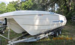 4 bilge pumps, furuno depthfinder, fishfinder, new bait pump, 2 65 gal ss fuel tanks, 2 axle trailer, custom console included 1000 watt transducer, needs some TLC. Call Dane 229-426-0099
Category: Powerboats
Water Capacity: 
Type: Flats Boat/Skiff
Holding
