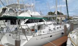 The Beneteau Oceanis 473 is a roomy yacht with sleek styling and crisp, modern lines. Built with a wide beam for enhanced livability, the Beneteau has the room for luxurious overnighting. Her nicely trimmed cabin includes a lounge and dinette, aft galley
