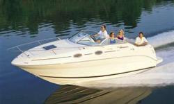 The Sea Ray 240 Sundancer is a versatile, affordable, family boat. This boat's comfort and efficient use of space make it an excellent introduction to the renowned Sea Ray raised-helm concept.
Nominal Length: 24'
Length Overall: 26'
Max Draft: 3.3'
Drive