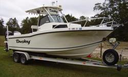 *** FOR ALL QUESTIONS CONTACT: WILL 334-714-1156 or sc12195@yahoo.com ***
This is a 2002 Dusky 233 FAC powered by twin Suzuki DF115 Four Strokes with only 360 hours and includes a trailer! This boat super clean, rigged and ready to fish as a turn key