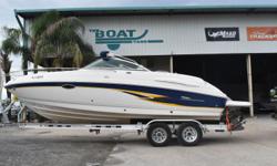 2002 Chaparral 235 SSI,
2002 Chaparral 235 SSI2002 Volvopenta 5.02018 Venture tandem axle trailerPlain and simple: Chaparral's Extended V-Plane running surface speeds ahead of the competition but what reallysets the 235 SSi apart is the reason you want a