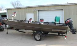 2002 Lowe 1960MT with a Mercury 25HP engine and trailer. Take a look at the pictures. This Lowe 1960MT is ready for fishing or hunting. 3 fold down seats with pedestals are included along with a fold down drivers seat and an extra fold down seat, as a