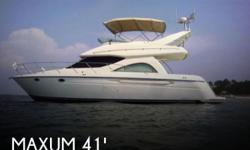Actual Location: Panama City Beach, FL
- Stock #000870 - Maxum is within the Brunswick Corporation. This is the same company that makes Cabo, Hatteras and Sea Ray yachts. The quality in this 4100 SCB Limited Edition is evident throughout. The style is