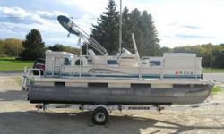 'Sweeeet' Very sharp, great condition, super clean, 2002 Sweetwater Challenger 180RE pontoon with a Mercury 50ELPT BF 4stroke engine! Couldn't ask for a nicer used boat, complete with bimini top and playpen cover. Karavan, single axle, bunk trailer gives