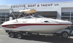 PRICE JUST REDUCED TO $13,900!
MerCruiser 5.7 MAG MPI fuel-injected, 300 hp engine, no hour meter
MerCruiser Bravo III dual-prop sterndrive w/stainless steel props
Ocean 2-axle trailer w/surge brakes, custom rims, & spare tire
Bimini
Cockpit cover
(1)