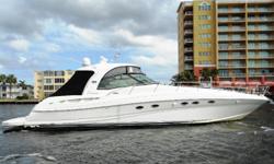 The Sea Ray 500 Sundancer is a luxurious express cruiser made to cruise in lavish comfort. This large express features an elegant salon with quality interior furnishings and refined details. The large galley is home-sized, and features under-counter