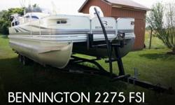 Actual Location: Bloomington, IN
- Stock #081689 - Cruise On Down In This 2275 FSi-Summer's Here!!Come join "Club Bennington" as you cruise your lake in high style and roomy comfort with family and friends, when you take ownership of this Bennington 2275