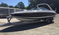 Beautiful Black Cobalt with Mercruiser 496 Mag HO with 425 Horsepower. &nbsp;Outfitted with Bravo 3 Outdrive and Captain's Call Exhaust this Boat Runs and Sounds as good as it looks. &nbsp;Options like her stainless steel Wakeboard Tower, Underwater LED