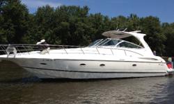 Exclusively used in fresh water, this pre-enjoyed Cruisers has been pampered beyond the norm. This boat features two separate staterooms, generator, full cockpit enclosure and much more. Trades are welcome on this fine vessel. Call today for your private
