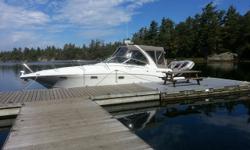 Meticulously maintained, well-equipped mid cabin express with only 300 hours. New canvas in 2010, new cockpit carpet in 2015. Also includes dinghy with 15HP Mercury. This is a turn key boat.Custom Dinghy Davit System.10KW Generator. Trades considered.