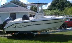 2004 Century 2200 CC
Located in Sarasota, FL. Call Coastal Marine at 888-459-0227 or email sales@cmcboats.com for more information. With 200 HP Yamaha motor, trim tabs, spreader lights, rocket launchers, canvas t-top w/ electric box, walk-through transom,