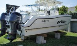 This roomy 27-foot center console sports a generous bow area and a full complement of fishing features. The twin hull runs great and rides smoothly in almost any situation. A pair of 200 Yamaha HPDI outboards provides you with the best economy and most