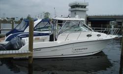 This 29 Footer is a Wide-Beamed Fish Boat With Twin 150HP Yamaha Engines. She Sports a Large Cockpit, Wide Walkway and Spacious Cabin with 6'5" Headroom. Attractive Fishing Features Include a Bait Rigging Station with Sink, Cutting Board, Insulated Bait