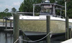 2004 Century 3200CC:
This boat has been very well maintained and is rigged out with the right equipment. Powered by twin Yamaha F225 4 stroke engines with 663 hours, T-Top, this vessel has over $20K in electronics including dual Furuno units with radar