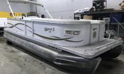 Here is a nice clean pre-owned pontoon with great features.&nbsp; Features include, CD player, Pedestal Table, Moveable cooler table, Long storage box next the Driver seat, Rear entry boarding ladder, Bimini top, Newer mooring cover.&nbsp;
Powered by a