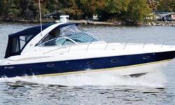 Major price reduction and very clean with low hour 375hp Volvo-Penta 8.1 Gil-E inboards, bow thruster, generator and the popular&nbsp;Cruisers&nbsp; private aft stateroom layout.&nbsp;She has the feel of a larger boat&nbsp;(43' LOA, 13' 6" beam and 6' 5"