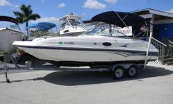 2004 Hurricane 217 with a Yamaha 150 with only 239 hours
The Godfrey Hurricane SunDeck 217 O/B is a luxurious deck boat that offers styling, amenities, and performance to please the most discriminating buyer. Key features include a deluxe helm with