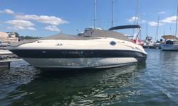 SINGLE OWNER! ONLY 103 ENGINE HOURS! PRICED TO SELL! Purchased new from SkipperBuds, this Sea Ray 240 Sundeck has been maintained and stored locally in Sturgeon Bay it's entire life. The optional Mercruiser 350MAG with Bravo III outdrive boasts only 103