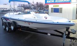 - Volvo Penta 5.7Gi 300HP. - Bimini top. - Anodized gauge bezels. - Anodized pull cleats & hardware. - Smoked windscreens. - Stainless steel prop. - Kenwood AM/FM/CD stereo with MP3 plug-in. - 3 step telescoping ladder. - Tandem Axel Vanguard trailer. -