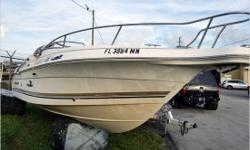 General Description
The 220 Sportsman is equally comfortable pulling skiers or hauling in fish. Tons of seating with an open bow, and rear jump seats. Well-conceived gunwales, and floor bins, offer ample storage capacity.
Actual Condition
It is reported