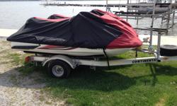 TWO machines. Trailer included.
Beam: 4 ft. 3 in.
Hull color: Red