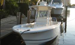 Description
The 26' Regulator center console is a high-performance offshore fisherman whose great ride classic good looks and high quality construction that set this vessel apart from the other boats in her class. The 26 is not inexpensively constructed