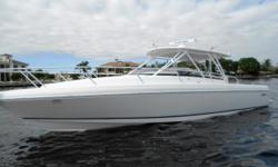 The Intrepid 377 WA is a high quality walkaround with a combination of high performance, cruising amenities, and room for fishing. The Intrepid features a stepped, deep vee hull design for great seakeeping. In addition to her roomy cockpit, she features