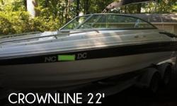 Actual Location: Henderson, NC
- Stock #090777 - AFT BENCH SEATING PLUS HUGE AFT SWIM DECK TO LAY IN THE SUN! INCLUDES BIMINI TOP & MUCH MORE!2005 CROWNLINE 226 LS FOR SALE!!!Crownline is know for it's attractive styling, good fit and finish and nice