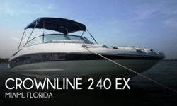 Actual Location: Miami, FL
- Stock #083688 - Ready for some fun on the water?This 2005 Crownline 240 EX is a fun, versatile boat for the family! Its well thought out design features an impressive array of standard equipment that has become the hallmark of