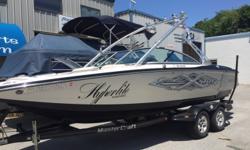 SOLD
2005 MasterCraft Xstar
Super clean and in great condition. Indmar 350 MCX engine with approx 600 hours. Tower speakers, swivel board racks, bimini top, cover, bow filler cushion, heater, mirror arm, underwater lights, and rear/forward tower lights!