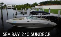 Actual Location: West Palm Beach, FL
- Stock #097288 - If you are in the market for a deck, look no further than this 2005 Sea Ray 240 Sundeck, just reduced to $22,500 (offers encouraged).This boat is located in West Palm Beach, Florida and is in great