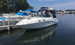 Very clean 260 Sundancer with modern body style and great equipment. Only 385 hours on the Mercruiser 350 MAG with Bravo III. Highlights include onboard AC/Heat, Camper Canvas Enclosure, Smartcraft gauge, vacuflush head and Cherrywood interior. Call ahead