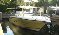 RemarksNewly Listed!!Fighting yellow hull fishing machine LOW hours on twin Yamaha 250hp Four Stroke*TRANSFERABLE FACTORY WARRANTY UNTIL DECEMBER 2012!!Fully equipped from anchor windlass to electric headCUSTOM UPGRADED INTERIORThis is a beautiful