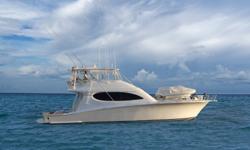 ACCOMMODATIONS AND LAYOUTMARAFUERA 64 Hatteras 2006 convertible with wide 18 foot beam that allows for a spacious four stateroom three-head interior with a full-width aft queen ensuite master stateroom. Forward is the V-berth with a double berth on port