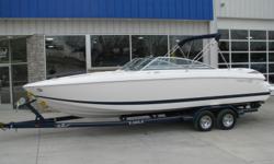 Features:
MerCruiser 496 MAG-375HP
Bravo III Dual Prop Outdrive
Stainless Steel Props
Corsa Switchable Exhaust
Snap-in Carpet
Depth Sounder
Air & Water Temperature Gauges
AM/FM CD Stereo w/ Remote on Dash
Compass
Enclosed Head w/ Porta Potty
Cobalt Tool